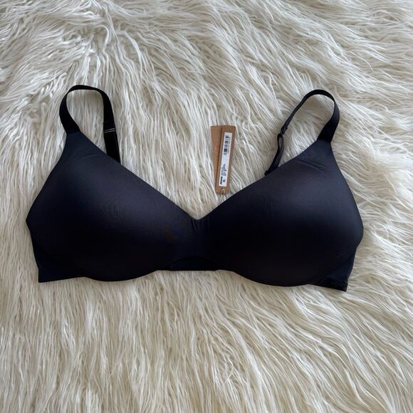 Skims Wireless Form Push Up Plunge Bra Onyx Size 42D - Picture 2 of 8